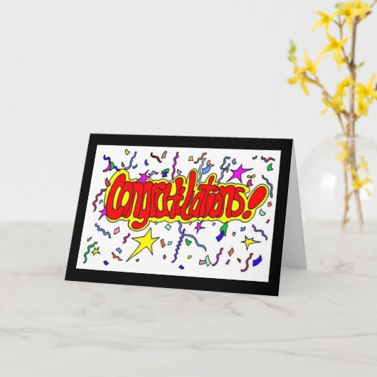 祝いの言葉(_W) カード (黄色い花)