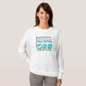 祝います名誉のコラージュの子宮頸癌・を立てて下さい Tシャツ (正面フル)