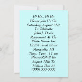 祝おもしろいレトロ除・売却パーティの招待状 招待状 (裏面)