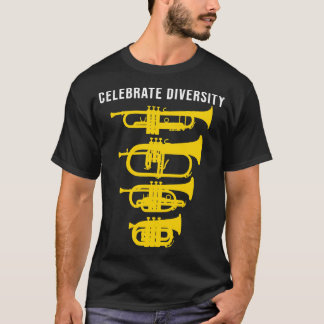 祝おもしろい多様性トランペットflugelhorn corn tシャツ