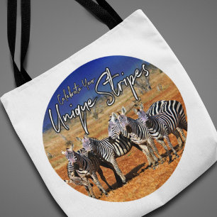 「祝おユニークさんのストライプ」 Zebra Art トートバッグ