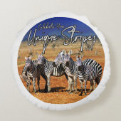 「祝おユニークさんのストライプ」 Zebra Art ラウンドクッション (裏面)