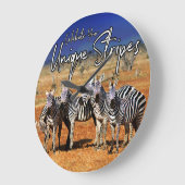 「祝おユニークさんのストライプ」 Zebra Art ラージ壁時計 (傾斜)