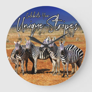 「祝おユニークさんのストライプ」 Zebra Art ラージ壁時計