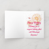 祝お誕生日ケーキ 箔グリーティングカード (内側レイダウン)