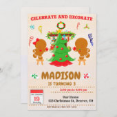 祝と飾の生誕日の招待状 招待状 (正面/裏面)