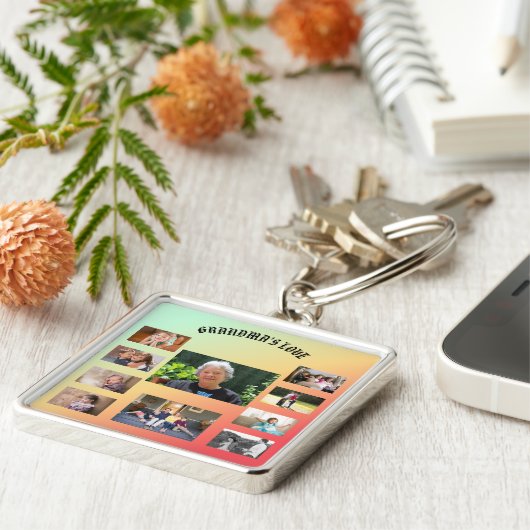 祝のおばあちゃんの愛情10枚の写真 キーホルダー (側面)