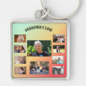 祝のおばあちゃんの愛情10枚の写真 キーホルダー (正面)