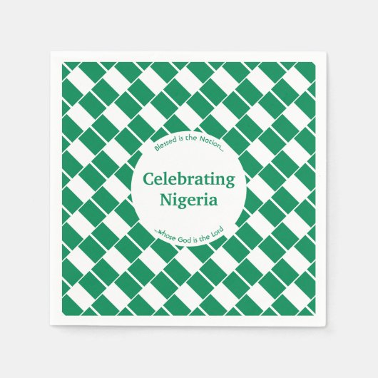 祝のナイジェリア国旗のパーティー紙 スタンダードカクテルナプキン (正面)