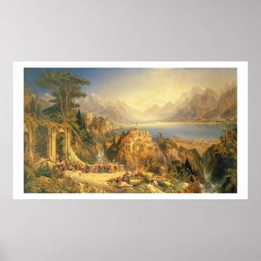 祝のブドウ収穫、オルタ湖、北 ポスター (正面)