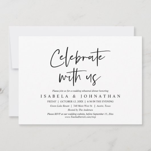 祝のリハ結婚ーサルディナー 招待状 (正面)