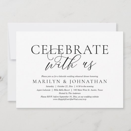 祝のリハ結婚・ディナー・パーティー 招待状 (正面)