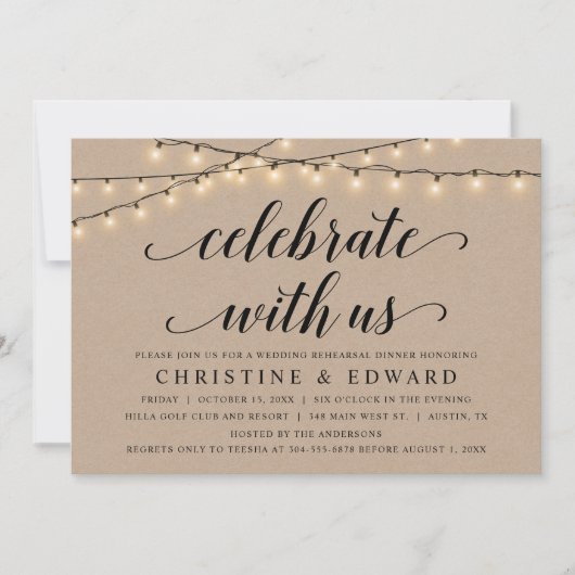 祝のリ結婚ハーサル、クラフト 招待状 (正面)