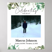 祝の人生16x20緑の葉葬儀 ポスター (正面)