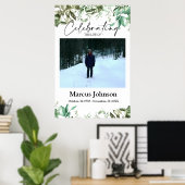 祝の人生24x36緑の葉葬儀 ポスター (ホームオフィス)