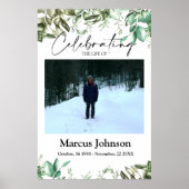 祝の人生24x36緑の葉葬儀 ポスター (正面)