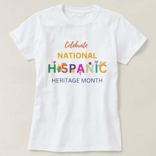 祝の伝統月,ナショナルhisp tシャツ (デザイン正面)