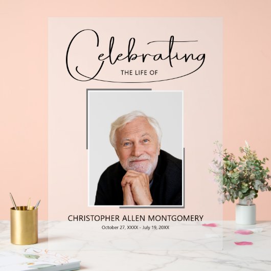 祝の写真葬式の生涯 アクリルサイン (ウェディング)