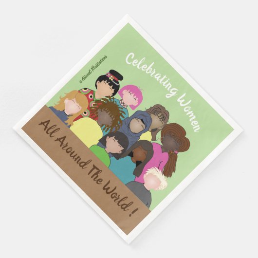 祝の女性， 3月8日，紙ナプキン (コーナー)