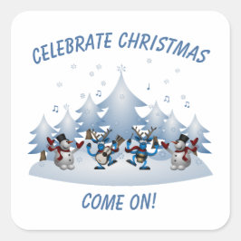 祝の来クリスマス スクエアシール