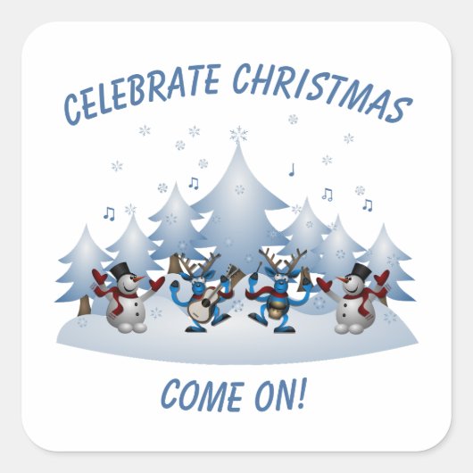 祝の来クリスマス スクエアシール (正面)