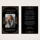 祝の生涯の記念写真カード (正面&裏面)