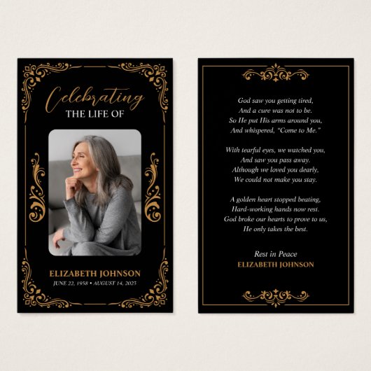 祝の生涯の記念写真カード (正面&裏面)