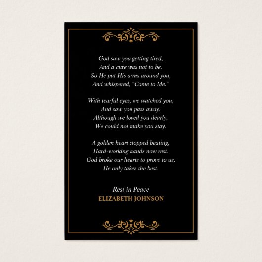 祝の生涯の記念写真カード (裏面)