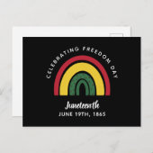 祝の自由の日1865年6月レインボー ポストカード (正面/裏面)
