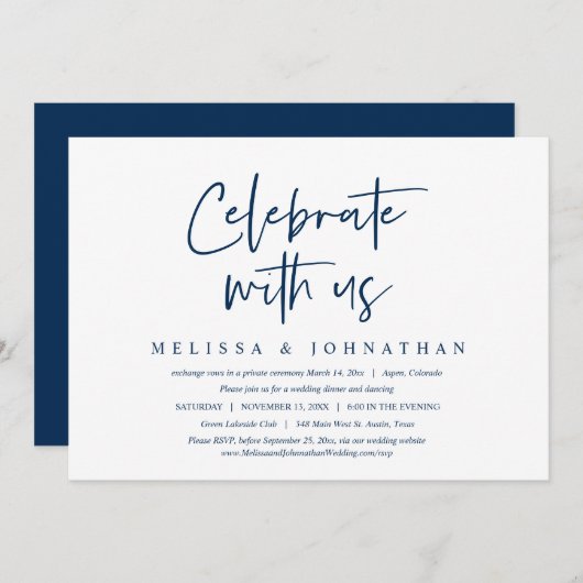 祝の駆け落ちディナ結婚・インヴィータ 招待状 (正面/裏面)