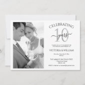 祝の10年の写真ルビー記念日パーティー 招待状 (正面)