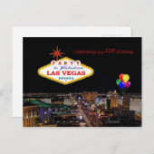 祝の21歳の誕生日パーティーラスベガスはがき インビテーションポストカード (正面/裏面)