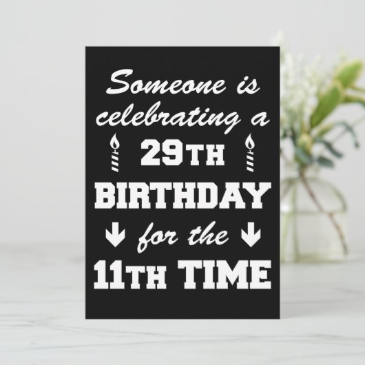 祝の29誕生日11回目招待状 招待状 (スタンド正面)