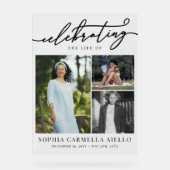 祝の3つの写真コラージュの生涯 アクリルサイン (正面)