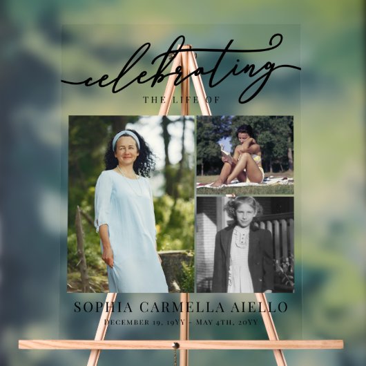 祝の3つの写真コラージュの生涯 アクリルサイン (ニュートラル)