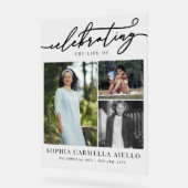 祝の3つの写真コラージュの生涯 アクリルサイン (傾斜)