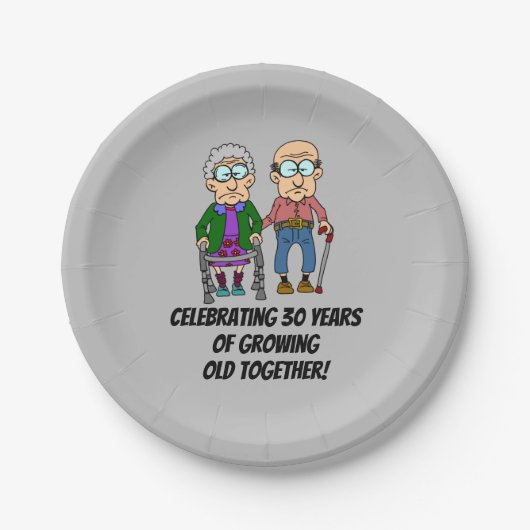 祝の30年の成長を続ける古い紙プレート ペーパープレート (正面)