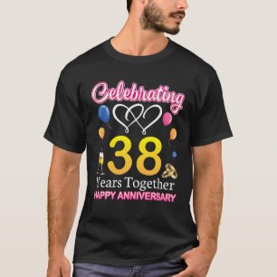 祝の38年が共にハッピーズ結婚・アニーブ Tシャツ