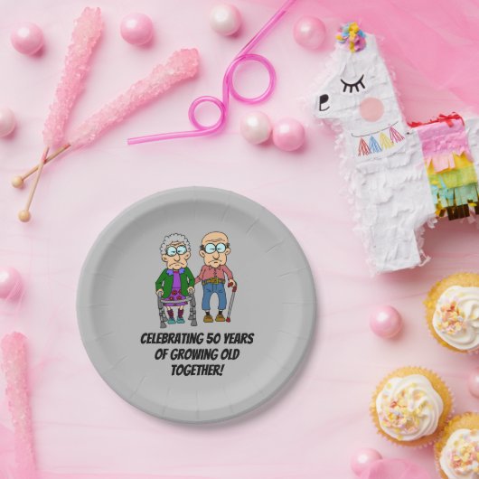祝の50年の成長を続ける古い紙プレート ペーパープレート (パーティー)