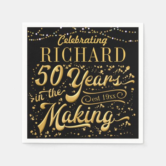 祝の50年の歳月(50誕生日) スタンダードカクテルナプキン (正面)