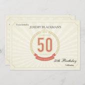 祝の50年誕生日招待状 招待状 (正面/裏面)