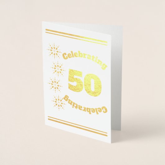 祝の50誕生日スターバスト 箔カード (正面)