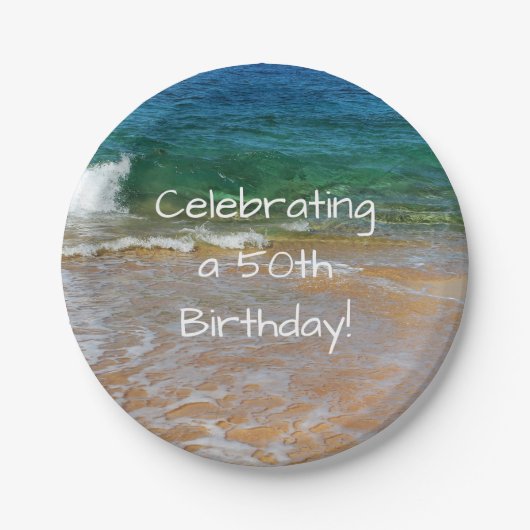 祝の50th Birthday Partyプレート ペーパープレート (正面)