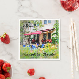 祝の80年誕生日紙ナプキン スタンダードカクテルナプキン