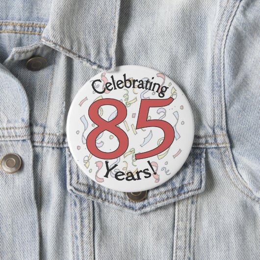 祝の85歳の紙吹雪誕生日の巨大なボタン 缶バッジ (インサイチュ)