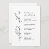 祝のElopement Dinner結婚パーティー 招待状 (正面/裏面)