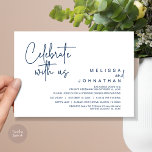 祝のElopement Dinner結婚パーティー 招待状<br><div class="desc">我々のテーマの飛び出しモダンお祝い招待カー結婚ド「一緒に」を使って楽しく祝ご発表を行う。恋愛物語を続けるカップル向けに作られたこの招待は、洗練と魅力の完璧なバランスを取り、忘れられないイベントのシーンを設定する。ネイビーコンテンポラリーブルーデザインを搭載し、特別な日に永遠の優雅さのtouchを追加。才能あるテサデリックがデザインしたこの招待は、あなたスタイリッシュの永続的な愛の表現である。</div>