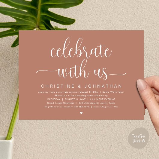 祝のElopement Dinner結婚パーティー 招待状
