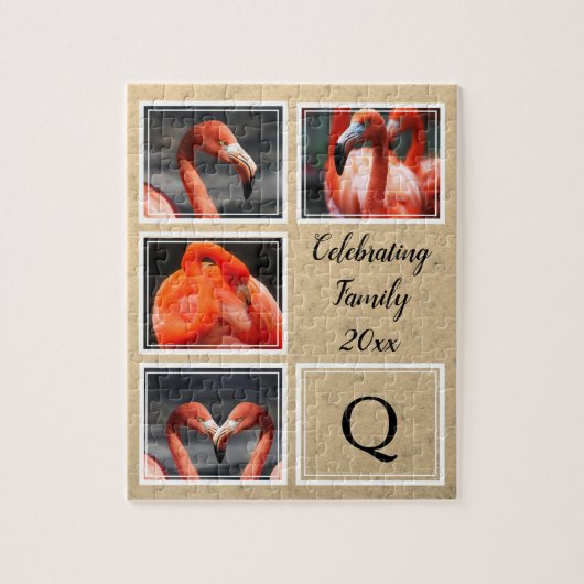 祝のFAMILY Photo Customizable Keepsake ジグソーパズル (縦)