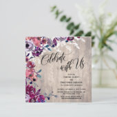 祝はっきりしたFlowers 淡い色の Wood & Lights 招待状 (スタンド正面)